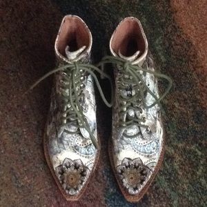 Jeffrey Campbell paisley velvet boots